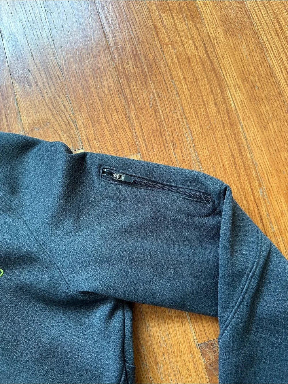 Sport-Tek Women's Gray Full-Zip Hooded Jacket with Green Logo NWOT
